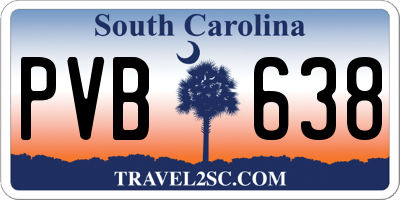 SC license plate PVB638