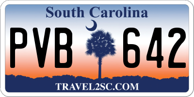 SC license plate PVB642