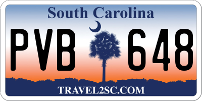 SC license plate PVB648