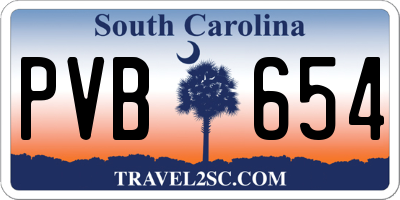 SC license plate PVB654