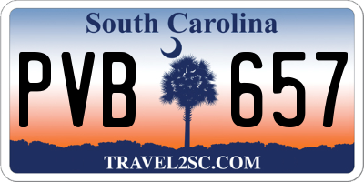 SC license plate PVB657