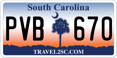 SC license plate PVB670