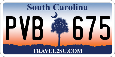 SC license plate PVB675