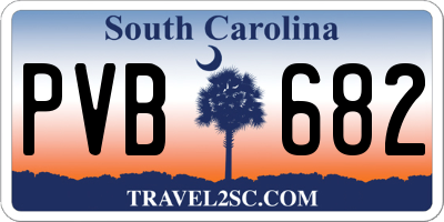 SC license plate PVB682