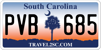 SC license plate PVB685