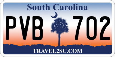 SC license plate PVB702