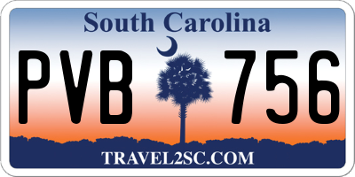 SC license plate PVB756