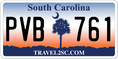 SC license plate PVB761