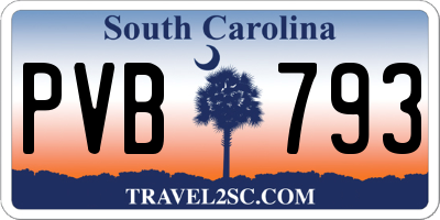 SC license plate PVB793
