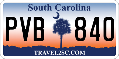 SC license plate PVB840
