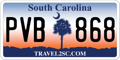 SC license plate PVB868
