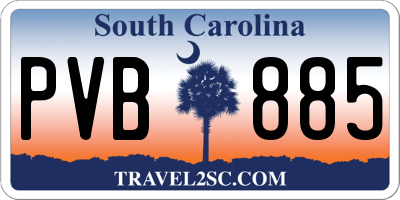 SC license plate PVB885