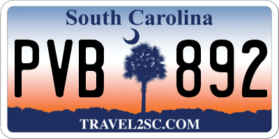 SC license plate PVB892