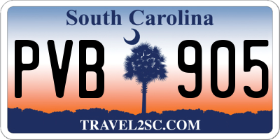 SC license plate PVB905