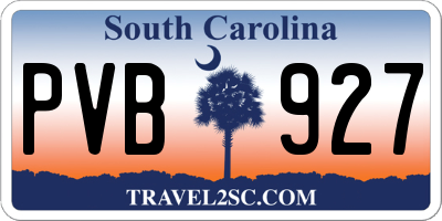 SC license plate PVB927
