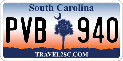 SC license plate PVB940