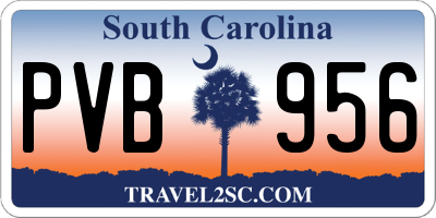SC license plate PVB956