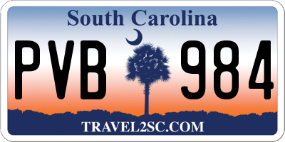 SC license plate PVB984