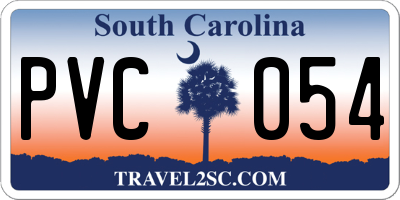 SC license plate PVC054