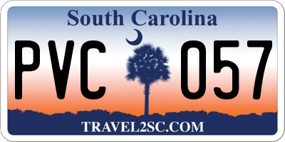 SC license plate PVC057