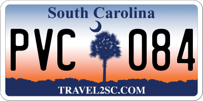 SC license plate PVC084