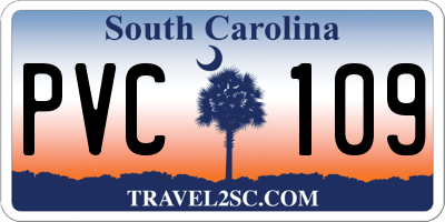 SC license plate PVC109