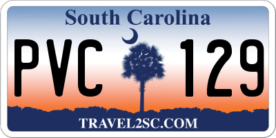 SC license plate PVC129