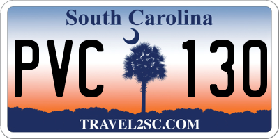 SC license plate PVC130