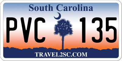 SC license plate PVC135