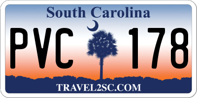 SC license plate PVC178