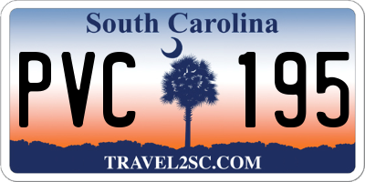 SC license plate PVC195