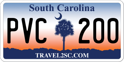 SC license plate PVC200
