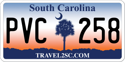 SC license plate PVC258