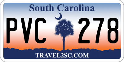 SC license plate PVC278