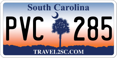 SC license plate PVC285