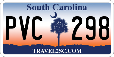SC license plate PVC298