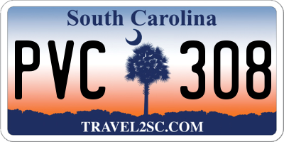 SC license plate PVC308