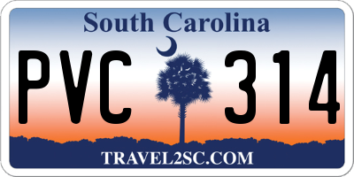 SC license plate PVC314