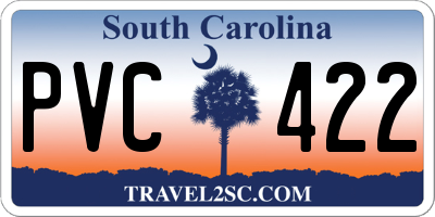 SC license plate PVC422