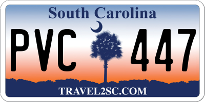 SC license plate PVC447