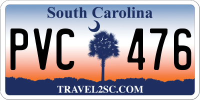 SC license plate PVC476