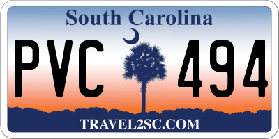 SC license plate PVC494