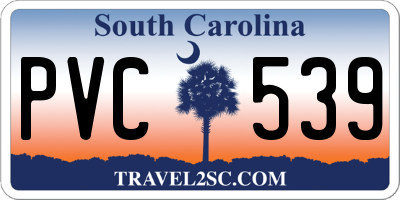 SC license plate PVC539