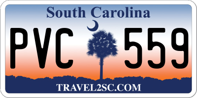 SC license plate PVC559