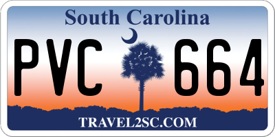 SC license plate PVC664