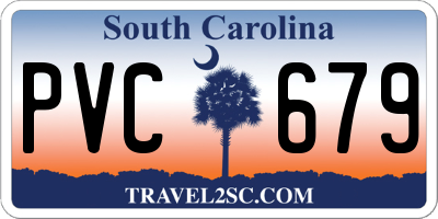 SC license plate PVC679