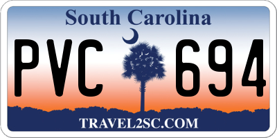 SC license plate PVC694