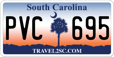 SC license plate PVC695