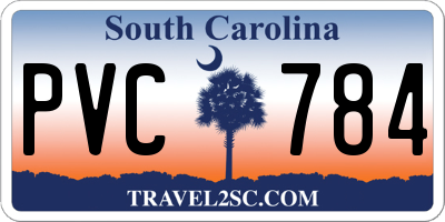 SC license plate PVC784
