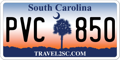 SC license plate PVC850